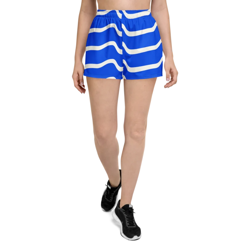 Athletic shorts in Coastal Current, Cobalt & cream — supplier product mockup
