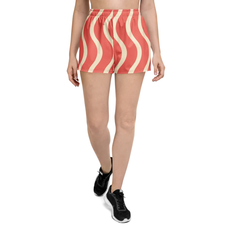 Athletic shorts in Scenic Flow, Coral & cream — supplier product mockup