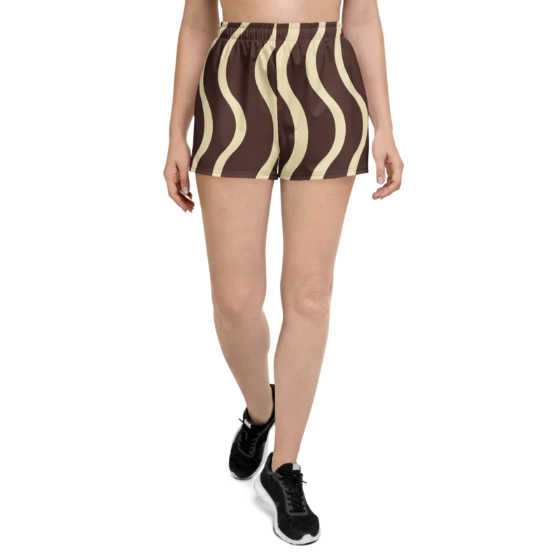 Athletic shorts in The Long Way, Chocolate & buttermilk — supplier product mockup