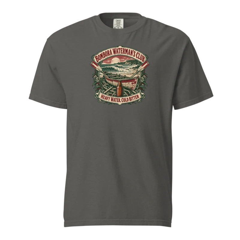 Bombora Waterman’s Club heavyweight tee — Aussie coastal club, Pepper, supplier product mockup
