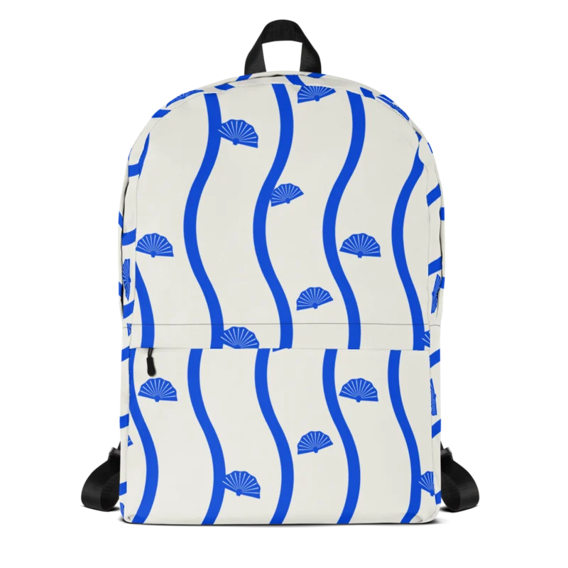 Backpack in Shell Detour, Cobalt & cream — supplier product mockup