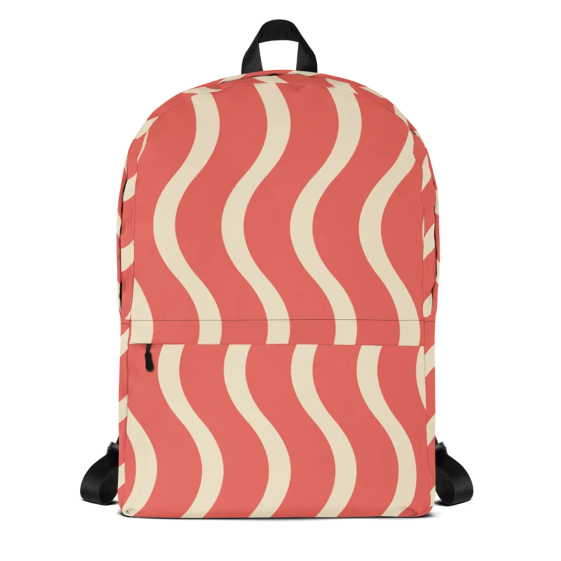 Backpack in Scenic Flow, Coral & cream — supplier product mockup