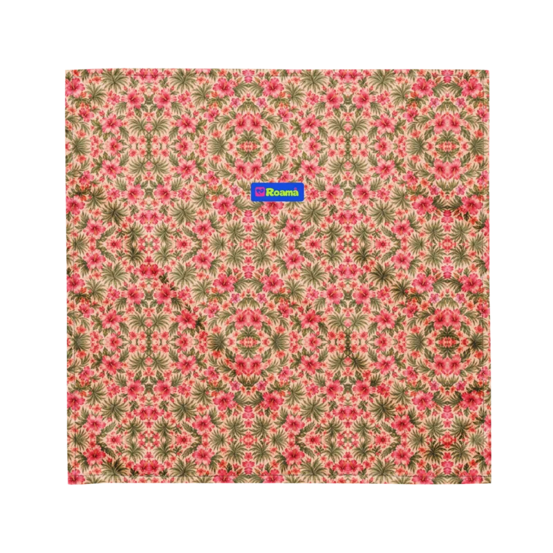 Lightweight bandana — Hibiscus Hour · fine print · lime logo, supplier mockup