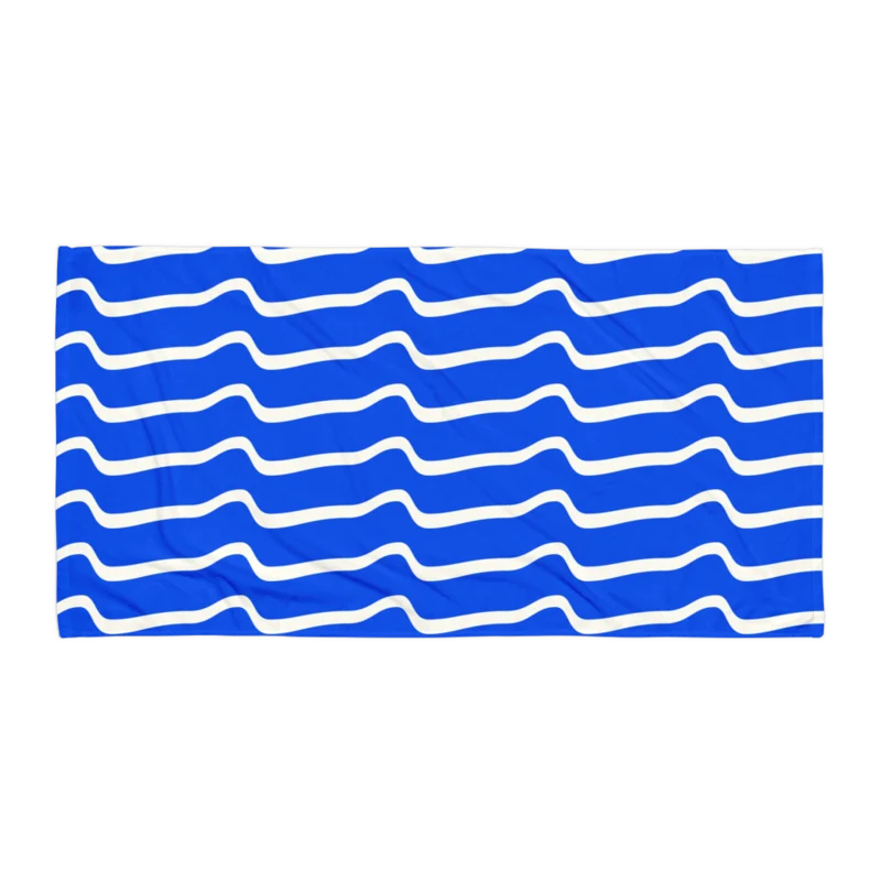 Beach towel · 30 × 60 in in Coastal Current, Cobalt & cream — supplier product mockup