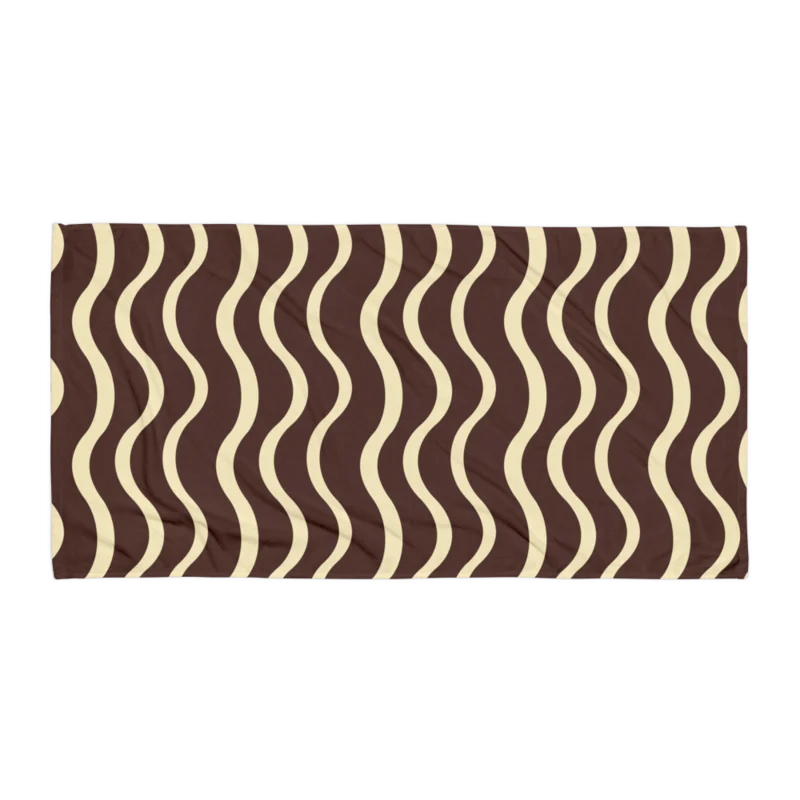 Beach towel · 30 × 60 in in The Long Way, Chocolate & buttermilk — supplier product mockup