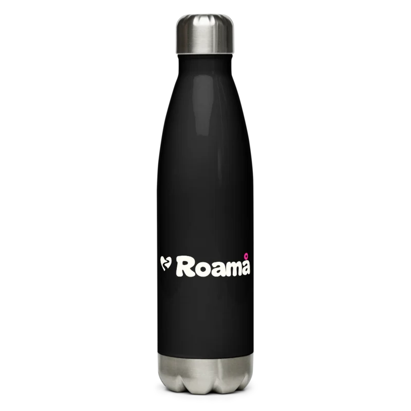 Insulated water bottle — Black signature, supplier mockup