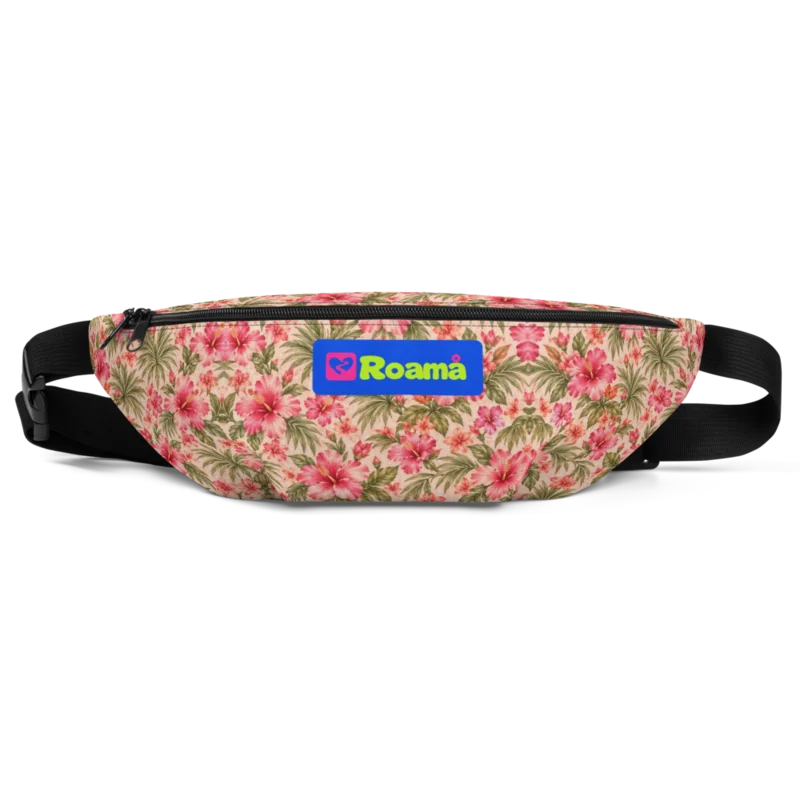 Bum bag — Hibiscus Hour · fine print · lime logo, supplier mockup