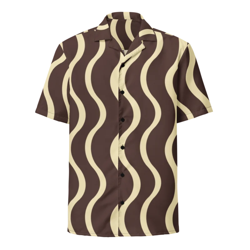 Relaxed button shirt in The Long Way, Chocolate & buttermilk — supplier product mockup
