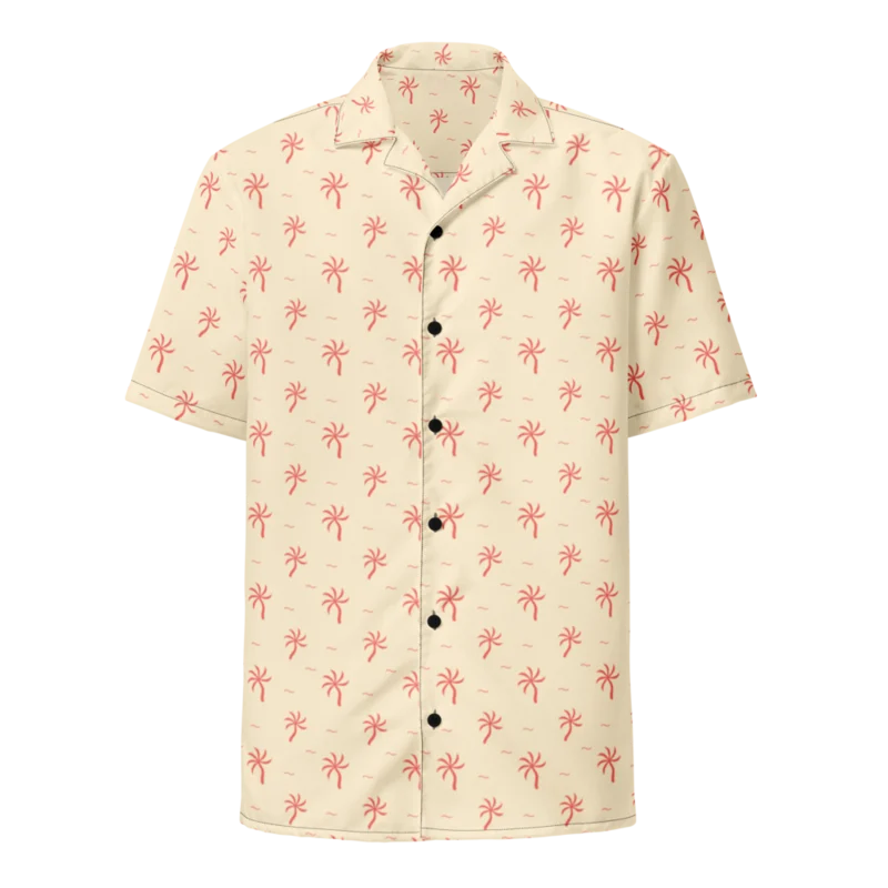 Relaxed button shirt in Palm Detour Coral-Cream, Coral & Cream — supplier product mockup