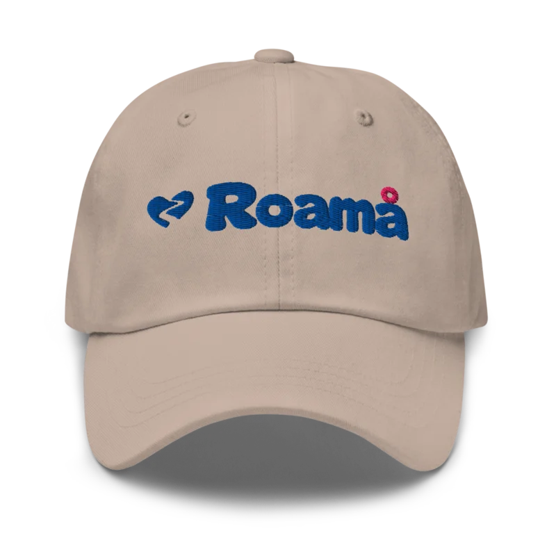 Cotton dad cap in Stone logo, Stone — supplier product mockup