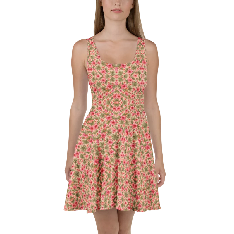 Skater dress — Hibiscus Hour · fine print, supplier mockup