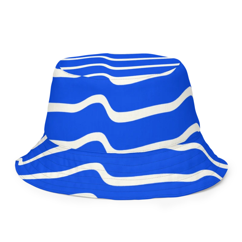 Reversible bucket hat in Coastal Current, Cobalt & cream — supplier product mockup