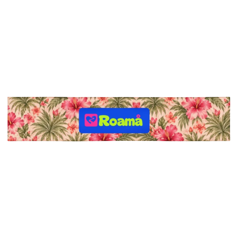 Wide stretch headband — Hibiscus Hour · fine print · lime logo, supplier mockup