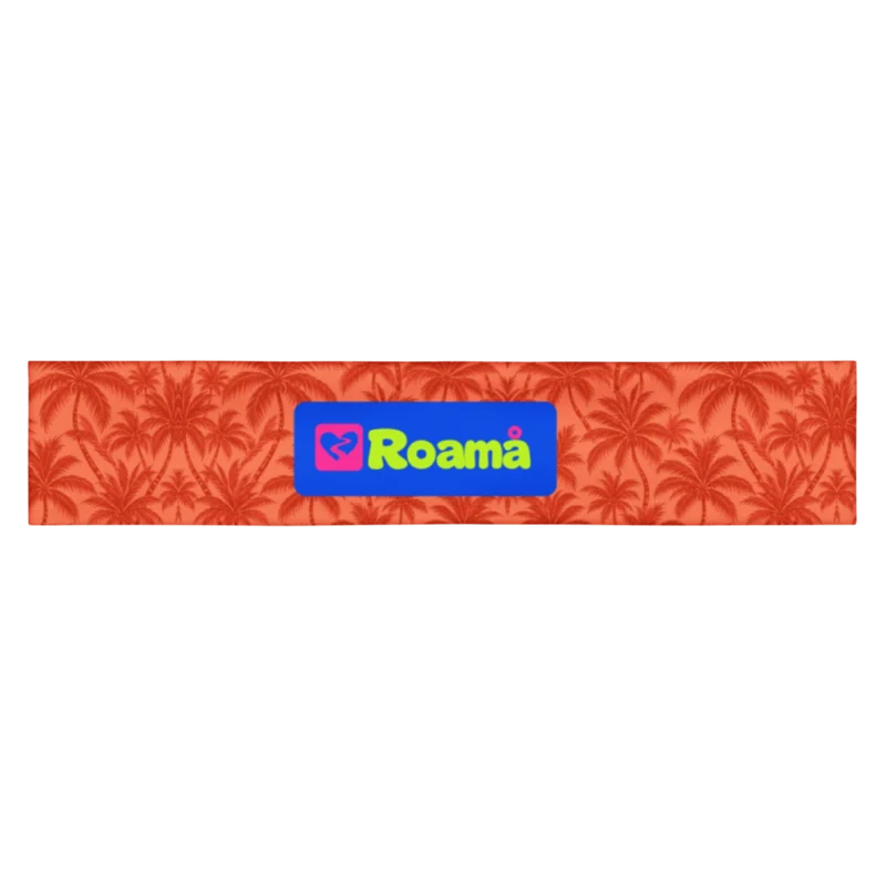 Wide stretch headband — Palm Afterglow · fine print · lime logo, supplier mockup