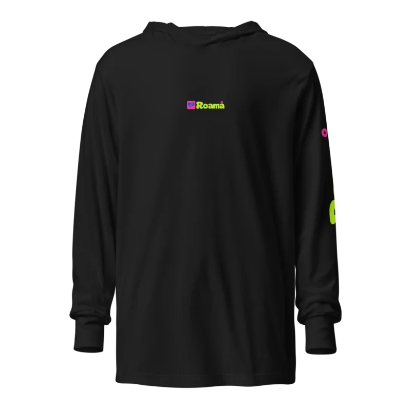 Light hooded logo tee — Black · left sleeve signature, Black, supplier product mockup