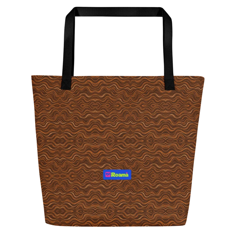 Roomy all-over tote — Tideline · fine print · lime logo, supplier mockup
