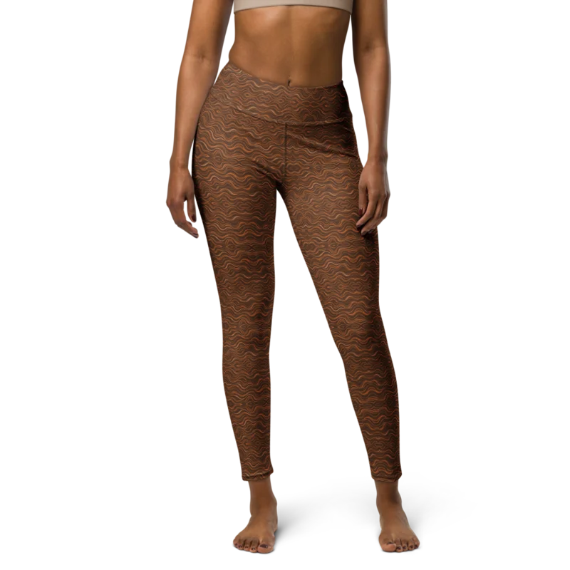 Adult stretch leggings — Tideline · fine print · lime logo, supplier mockup