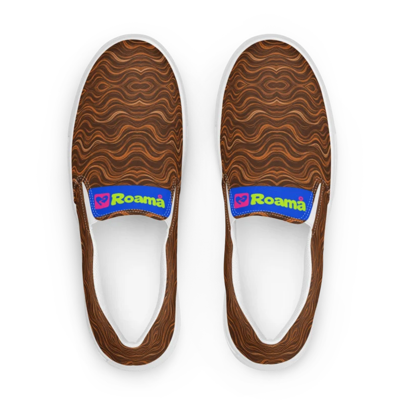 Men’s canvas slip-ons — Tideline · fine print · lime logo, supplier mockup
