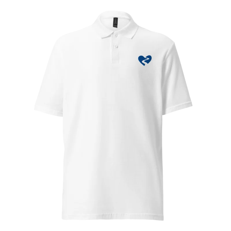Cotton piqué polo in White heart, White — supplier product mockup