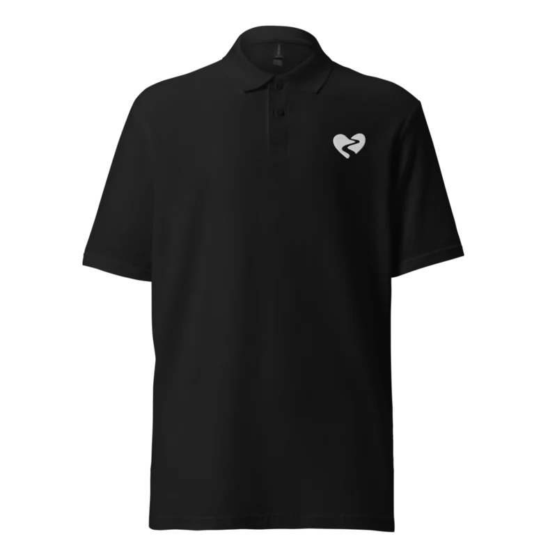 Cotton piqué polo in Black heart, Black — supplier product mockup