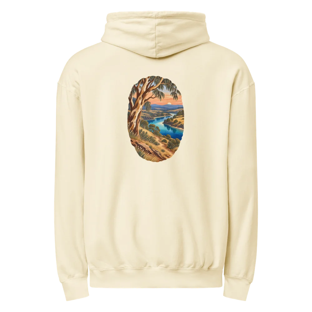 Scenic back-print hoodie in Rivergum Detour · Ivory, Ivory — supplier product mockup