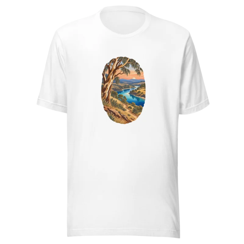Scenic print tee in Rivergum Detour · White, White — supplier product mockup
