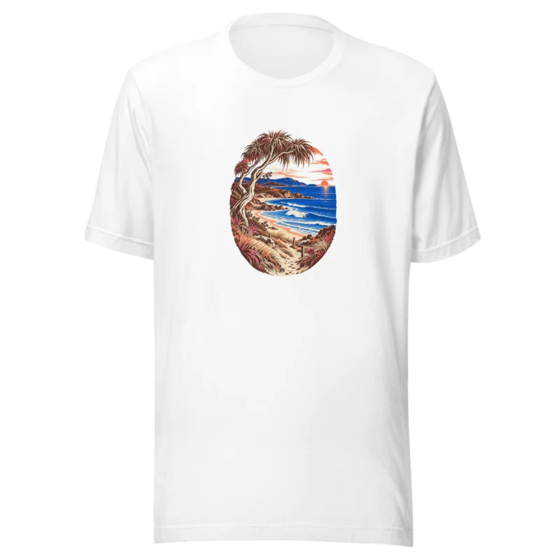 Scenic print tee in Coastal Detour · White, White — supplier product mockup