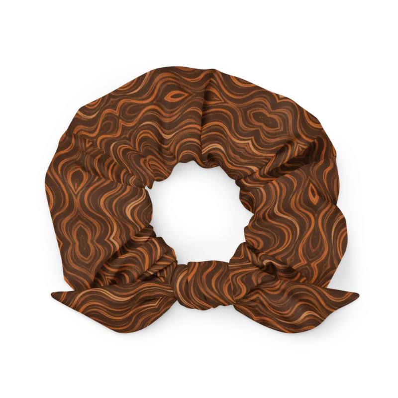 Fine-print scrunchie — Tideline · fine print · lime logo, supplier mockup