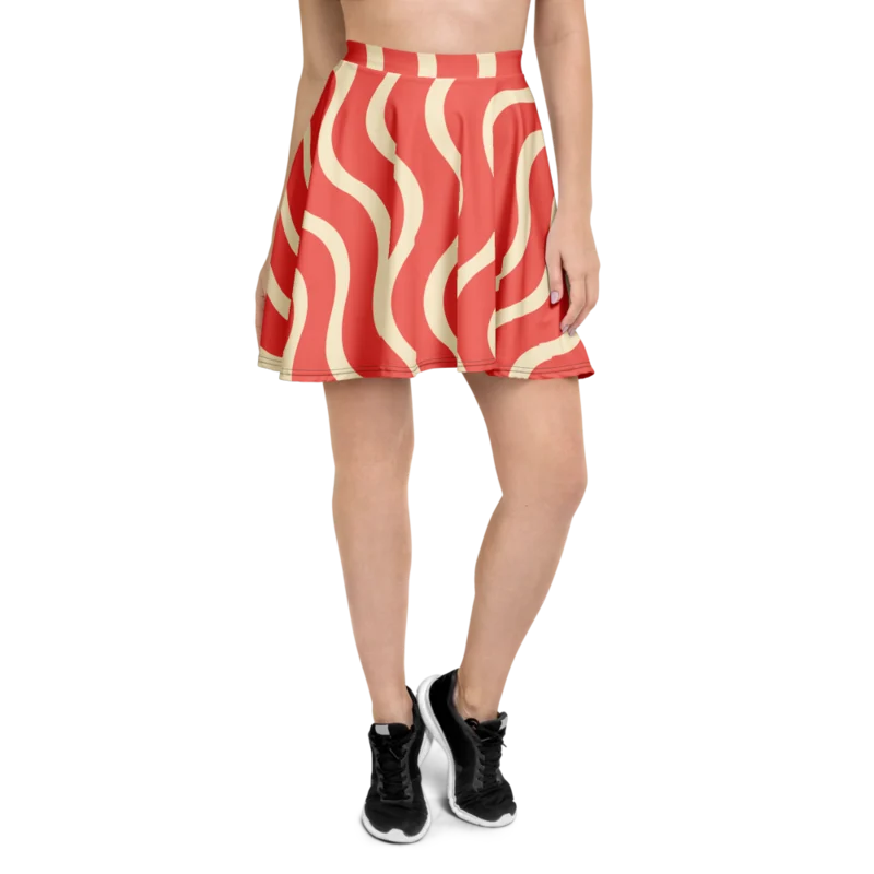 Skater skirt in Scenic Flow, Coral & cream — supplier product mockup