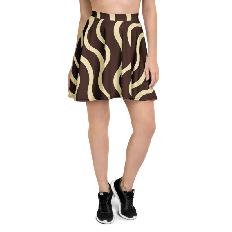 Skater skirt in The Long Way, Chocolate & buttermilk — supplier product mockup