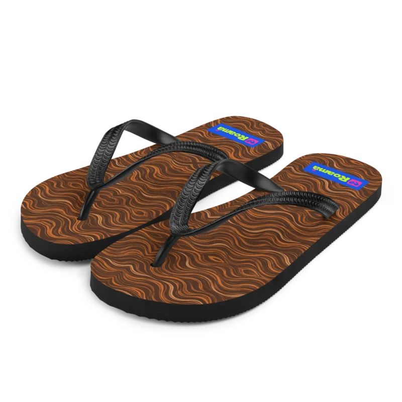 Beach thongs / flip-flops — Tideline · fine print · lime logo, supplier mockup