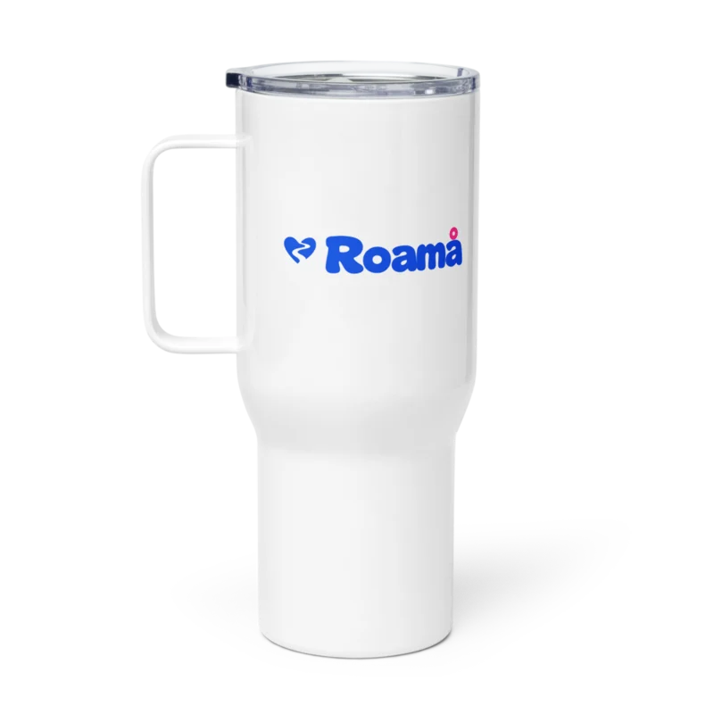 Handled travel mug — The long way home, supplier mockup