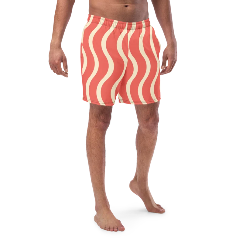 Swim trunks in Scenic Flow, Coral & cream — supplier product mockup