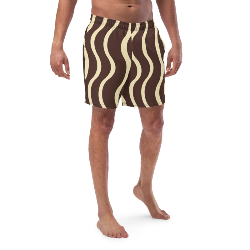 Swim trunks in The Long Way, Chocolate & buttermilk — supplier product mockup