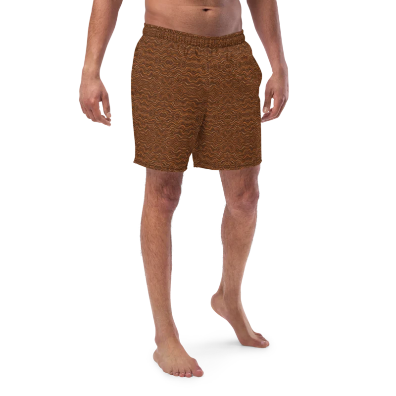 Adult swim trunks — Tideline · fine print · lime logo, supplier mockup