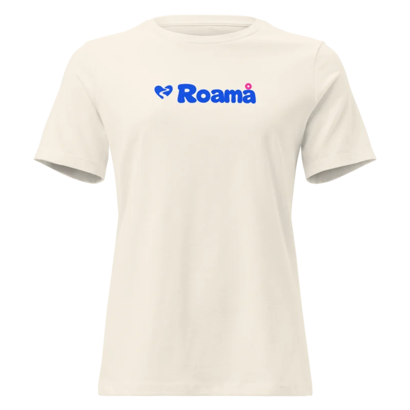 Women’s relaxed tee — Natural logo, supplier mockup