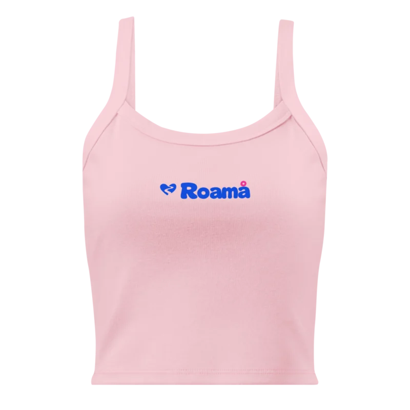 Women’s micro-rib tank — Solid Pink Blend logo, supplier mockup