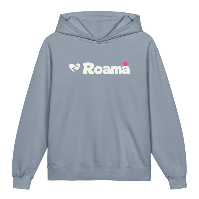 Kids lightweight logo hoodie in Blue Jean logo, Blue Jean — supplier product mockup