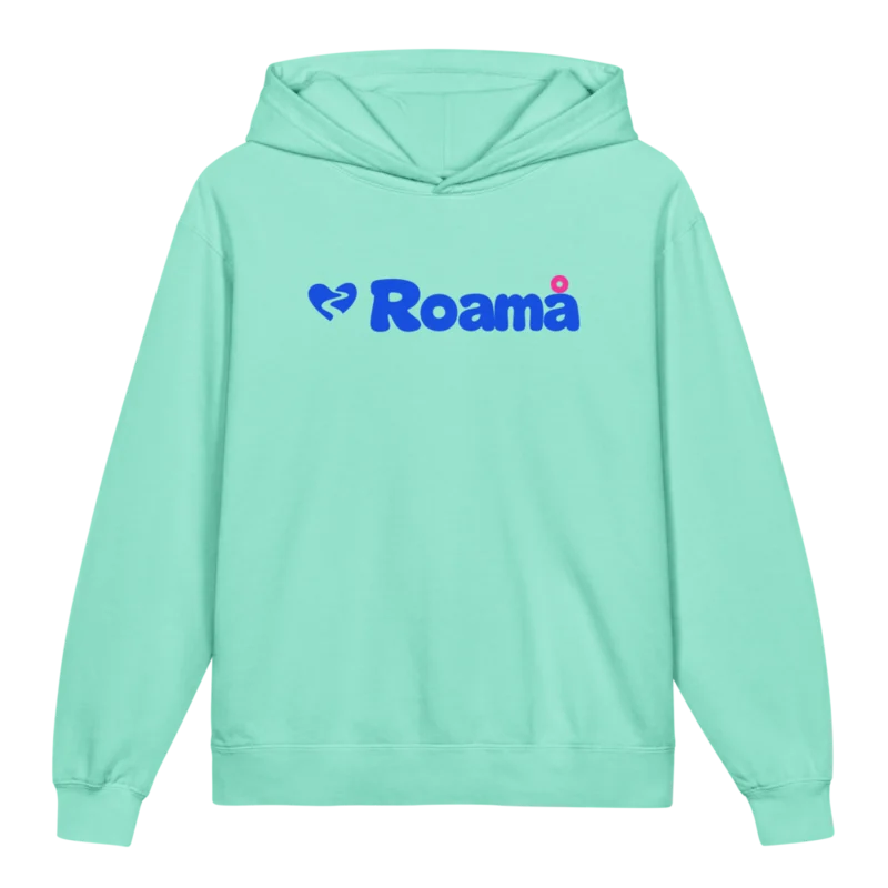 Kids lightweight logo hoodie in Chalky Mint logo, Chalky Mint — supplier product mockup