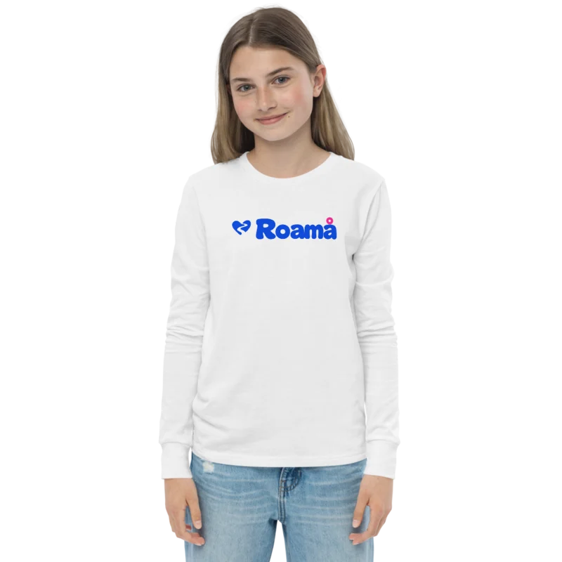 Kids long sleeve logo tee in White logo, White — supplier product mockup