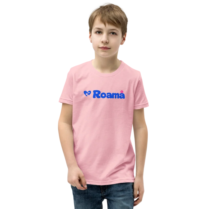 Kids logo tee in Pink logo, Pink — supplier product mockup